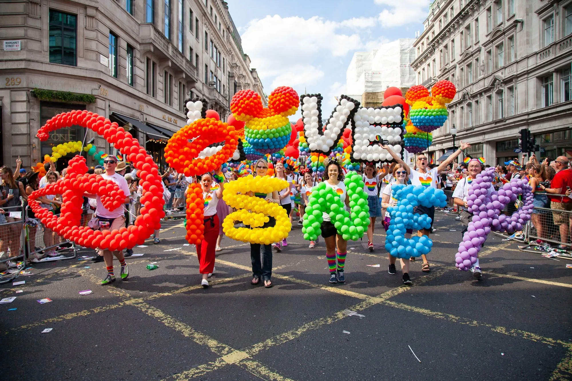 Disney employees marching in a Pride parade